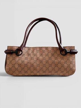 Gucci GG Canvas and Leather Baguette